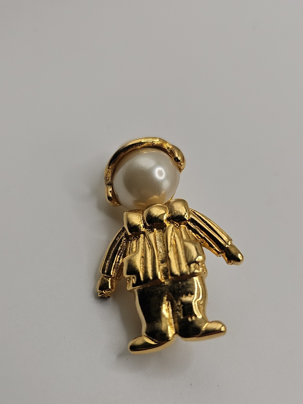 AAI Gold Pearl-Head Kids Pin Brooch - Gold